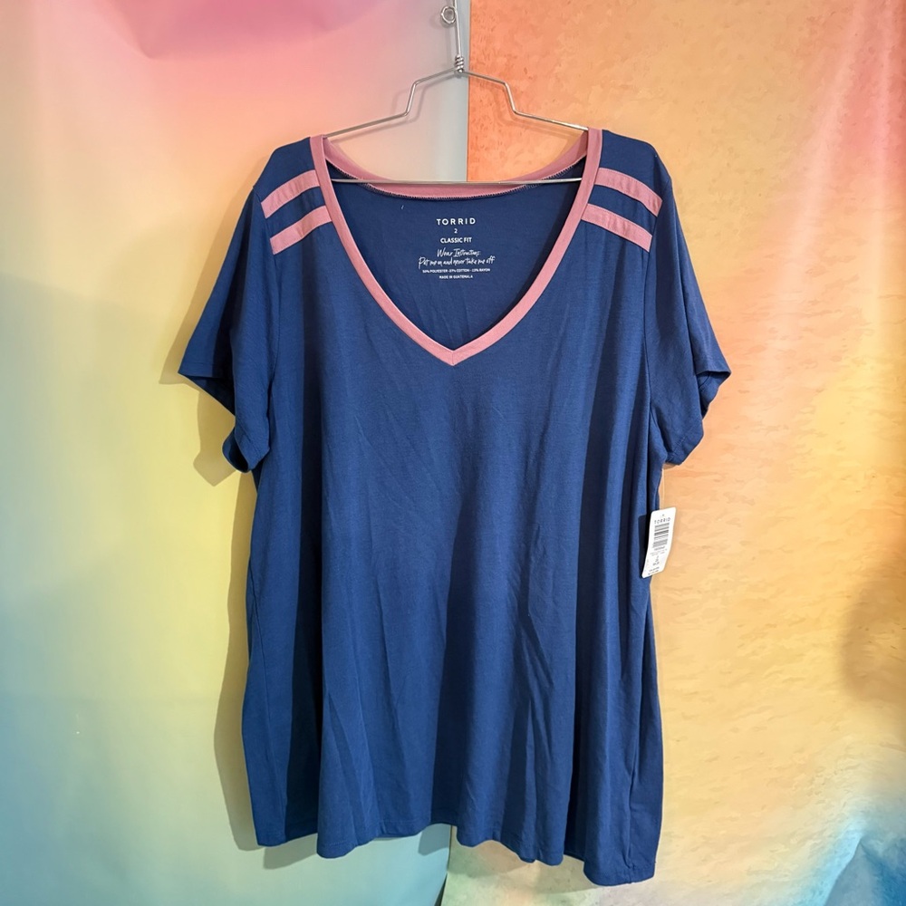 Torrid Blue and Pink Classic Fit Tee